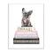 Stupell Industries Dashing French Bulldog and Iconic Fashion Bookstack Wood Wall Plaque